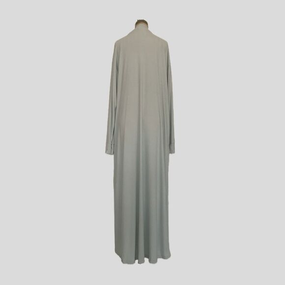 Skims Pastel Blue Soft Ribbed Long Sleeve Ribbed Lounge Robe Pockets Pockets S - Picture 3 of 5